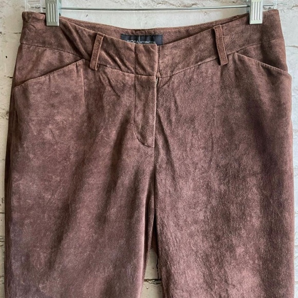 Moda International Genuine Leather Suede Flare Pants - Picture 2 of 6